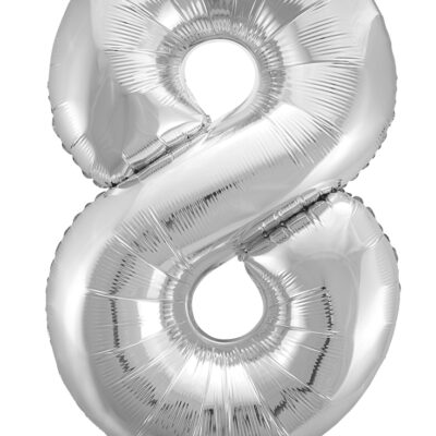 Álblaðra með helíumi, 86cm, Silfur, 8