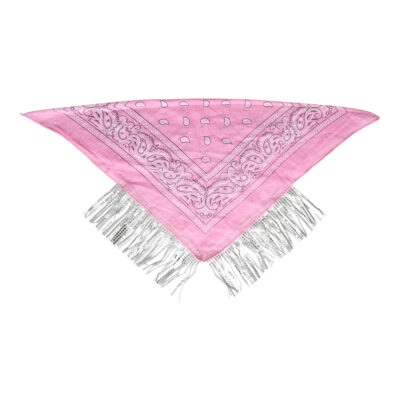 Tóbaksklútur (bandana), Bleikur, með kögri