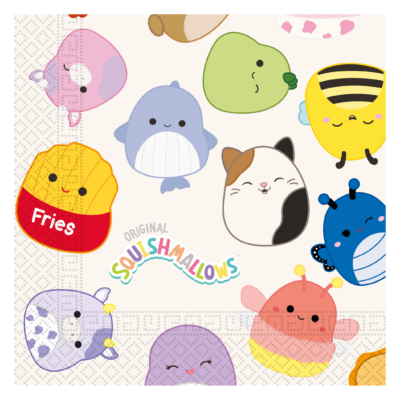 Matarservíettur, Squishmallows, 20 stk
